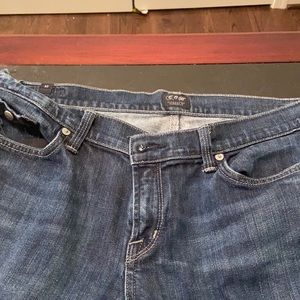 Major declutter.  Blue bootcut Citizens of Humanity jeans